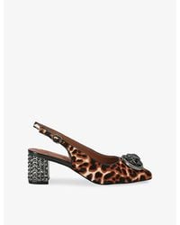 Kurt Geiger - Chelsea Calf-Hair Leather Slingbacks - Lyst