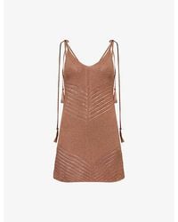 Devon Windsor - Halle Metallic-Knit Mini Dress - Lyst