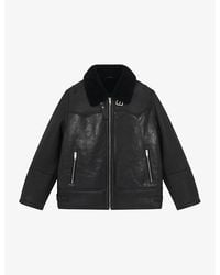 The Kooples - Collared Zip-Up Leather Jacket - Lyst