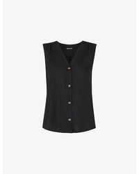 Whistles - Laura V-Neck Relaxed-Fit Linen Tank - Lyst