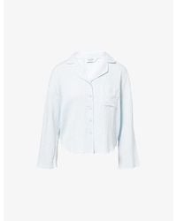 Lounge Underwear - Crinkle Camp-Collar Woven Pyjama Top - Lyst