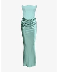 House Of Cb - Persephone Corset Woven Maxi Dress - Lyst