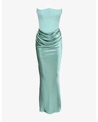 House Of Cb - Persephone Corset Woven Maxi Dress - Lyst