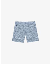 Ted Baker - Crabbe Geometric-print Regular-fit Woven Swim Shorts - Lyst