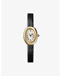 Cartier - Baignoire Mini 18Ct And Leather Quartz Watch 24.6Mm - Lyst