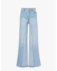 Victoria Beckham - Faded-wash Flared-leg High-rise Jeans - Lyst