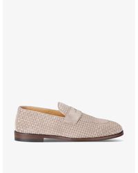 Brunello Cucinelli - Classic Woven Leather Penny Loafers - Lyst