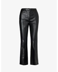Max Mara - Queva Snake-embossed Straight-leg Mid-rise Faux-leather Trousers - Lyst