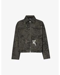 Represent - Abstract-pattern Boxy-fit Cotton-canvas Jacket X - Lyst