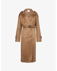 Frankie Shop - Pembroke Double-Breasted Faux-Suede Trench Coat - Lyst