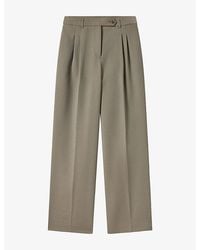Whistles - High-Rise Straight-Leg Wool-Blend Trousers - Lyst