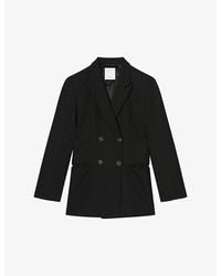 Sandro - Malory Double-breasted Wool-blend Blazer - Lyst