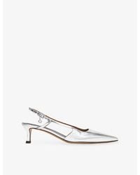 Maje - Strappy Metallic Leather Heels - Lyst
