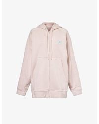 adidas By Stella McCartney - Brand-embellished Relaxed-fit Stretch-organic Cotton Hoody - Lyst