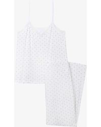 The White Company - Floral-print Cami Stretch-jersey Pyjamas - Lyst