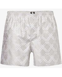 Zimmerli of Switzerland - Geometric-print Mid-rise Cotton Boxer Shorts - Lyst