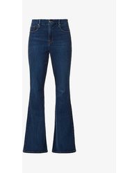 GOOD AMERICAN - Good Legs Contrast-stitch Flared-leg Mid-rise Cotton-blend Jeans - Lyst