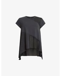 AllSaints - Zala Organic Cotton And Recycled Polyester-blend Top Xx - Lyst