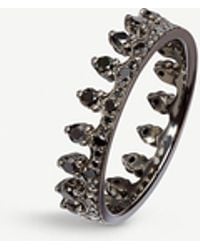 Annoushka Crown 18ct White Gold And Black Diamond Ring - Metallic