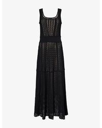 ME+EM - Scoop-Neck Pointelle-Knit Maxi Dress - Lyst