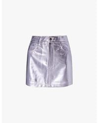 Amy Lynn - Milena Faux-Leather Cotton-Blend Mini Skirt - Lyst
