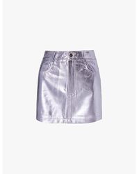 Amy Lynn - Milena Faux-Leather Cotton-Blend Mini Skirt - Lyst