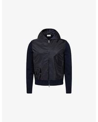 Moncler - Hooded Contrast Knitted And Shell Jacket - Lyst