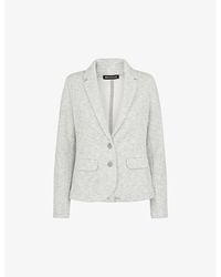 Whistles - Slim-Fit Single-Breasted Cotton-Jersey Jacket - Lyst