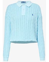 Polo Ralph Lauren - Brand-embroidered Relaxed-fit Knitted Polo Shirt - Lyst