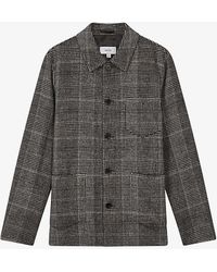 Reiss - Covert Regular-fit Checked Wool-blend Jacket - Lyst