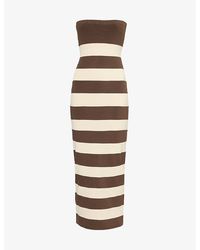 Posse - Theo Striped Knitted Midi Dress - Lyst