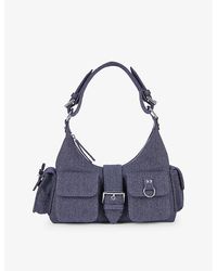 The Kooples - Amelia Multi-Pocket Denim Shoulder Bag - Lyst
