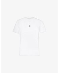 Givenchy - 4g Logo-embroidered Cotton-jersey T-shirt - Lyst
