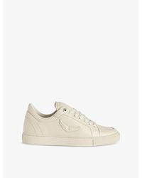 Zadig & Voltaire - Fly On Wing-Embroidered Leather Low-Top Trainers - Lyst