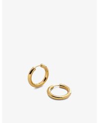 Monica Vinader - Essential Click Medium 18ct Gold-plated Vermeil Sterling-silver Hoop Earrings - Lyst