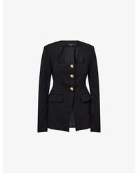 GOOD AMERICAN - Sculpted Square-Neck Stretch-Woven Blazer - Lyst