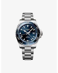Longines - L3.890.4.96.6 Hydroconquest Gmt Ceramic Bezel Stainless-Steel Automatic Watch - Lyst