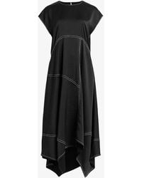 AllSaints - Agnes Panelled Asymmetric-hem Stretch-woven Maxi Dress - Lyst