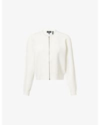 Theory - Pointelle Zip-Up Knitted Cardigan - Lyst