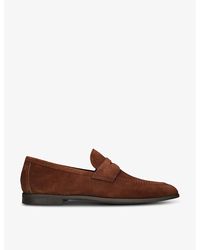 Magnanni - Aston Panelled Suede Loafers - Lyst