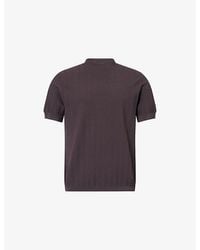 Emporio Armani - Icon Chevron-Patterned Knitted T-Shirt - Lyst