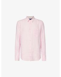 Vilebrequin - Caroubis Brand-Embroidered Linen Shirt - Lyst