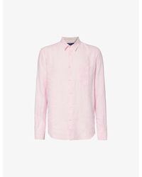 Vilebrequin - Caroubis Brand-Embroidered Linen Shirt - Lyst