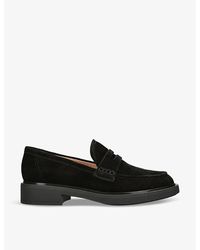 Gianvito Rossi - Harris Penny-strap Suede Loafers - Lyst