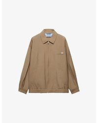 Prada - Logo-Patch Mohair Wool Blouson Jacket - Lyst