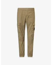 Stone Island - Regular-Fit Tapered-Leg Stretch-Cotton Trousers - Lyst