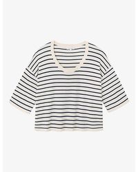 The White Company - Boxy Stripe Cotton-Blend Jumper - Lyst