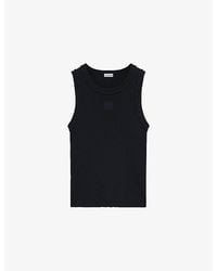 Loewe - Anagram-Embroidered Ribbed Tank - Lyst