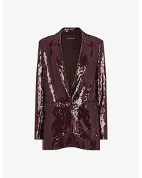 Whistles - Misha Sequin-embellished Stretch-recycled Polyester Blazer - Lyst