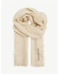 Zadig & Voltaire Nuage Cashmere Scarf Wrap In Desert in Natural | Lyst